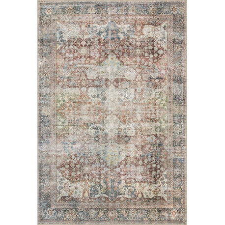 Vintage Inspired Printed Loren LQ-14 Brick/Multi Area Rug by Loloi, 2'3"x3'9"