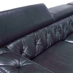 The Hilton Premium Tufted Leather Sectional Sofa - Sectional Sofas