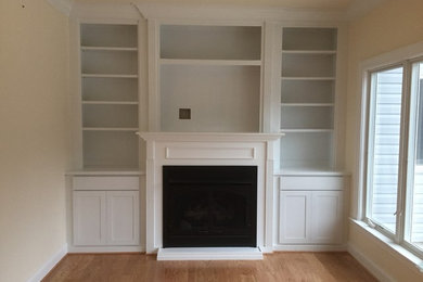 Fireplace library entertainment center built-in