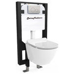 Swiss Madison - St. Tropez Wall Hung Toilet Bundle, SM-WT449, SM-WC424, SM-WC001C - Begin your next project with our new St.Tropez Wall Hung Toilet Bundle. Everything is provided to fully set up a space-saving beautifully designed wall hung toilet. The St.Tropez Wall-Hung Toilet bowl saves precious space for residential and commercial bathrooms. The wall hung toilet's sleek and seamless design allows for incredibly easy to clean surface. The In-Wall Carrier Tank is complete with concealed tank durable adjustable height steel frame large flush actuator opening and foam Insulated tank. The carrier tank is completely concealed while still offering simple access to the plumbing system through the actuator plate. The Actuator Plate fits with all Swiss Madison concealed wall carriers for use with our wall hung and back to wall toilets.