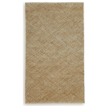 Handmade Jute & Cotton Abstract Rug by Tufty Home, Natural / Bleach, 2.5x9