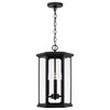 Capital Lighting Walton 4-Light Outdoor Hanging-Lantern 946642BK, Black