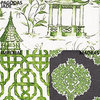 Imperial Jade Lattice Green Cotton Fabric Sample