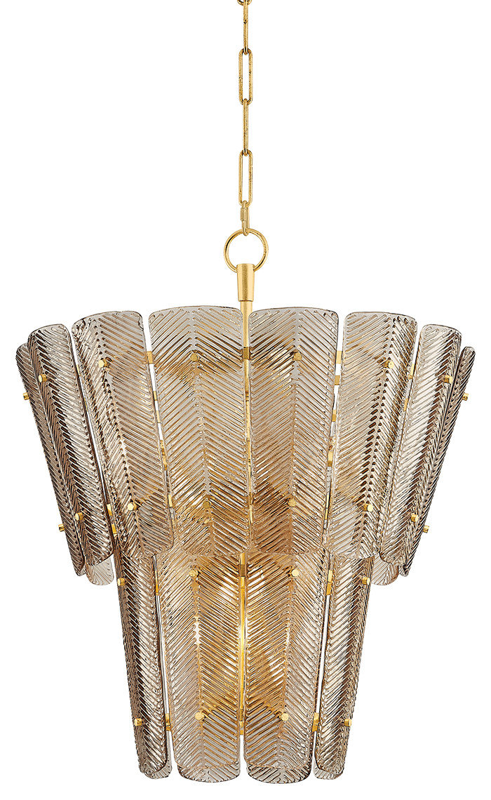 Hudson Valley Cassian Chandelier 28.75", Vintage Gold Leaf, 34.25 ...