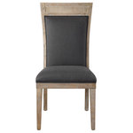 Uttermost - Uttermost Encore Dark Gray Armless Chair - Make A Dramatic Style Statement With This Supportive High Back Chair, Featuring A Cane Accented Top In A Hand Rubbed Sandstone Exposed Hardwood Finish, Tailored In A Durable Yet Lush Dark Gray Fabric. Seat Height Is 19".