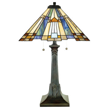 Luxury Posh Tiffany Table Lamp, Valiant Bronze, UQL7140