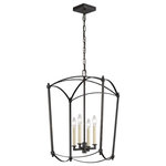 Visual Comfort Studio Collection - Thayer Medium Lantern, Smith Steel - The Feiss Thayer four light hall fixture in smith steel supplies ample lighting for your daily needs, while adding a layer of today's style to your home's decor. Sophisticated and sleek, the Thayer Collection is a refreshing interpretation of a traditional four-sided lantern softened with graceful curved lines. Thayer is available in three stunning finishes: our New Antique Guild finish, industrial-inspired Smith Steel or Polished Nickel .