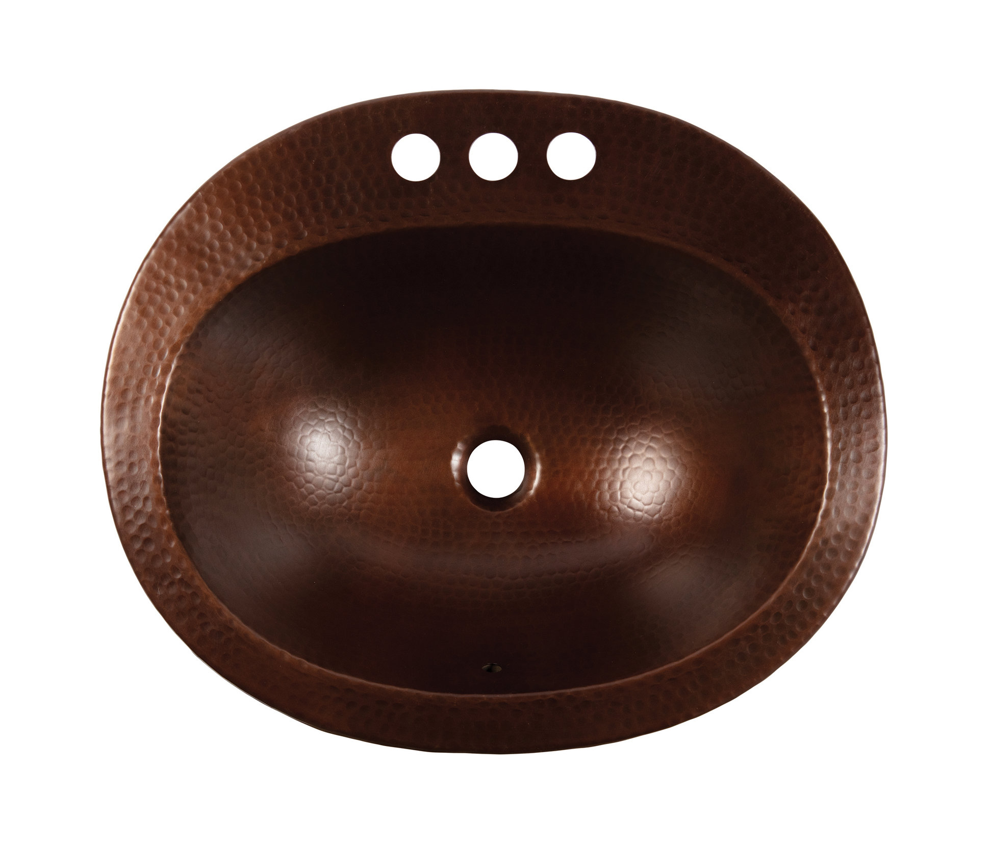 Seville Aged Copper 20" Oval Drop-In Bath Sink with Ashfield Faucet Kit