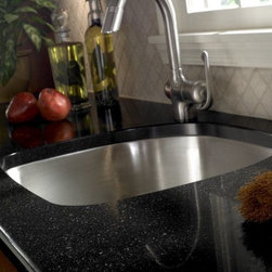 Countertop in Zodiaq&reg; Mystic Black. - Kitchen Countertops