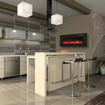 Modern Kitchens with Fireplaces