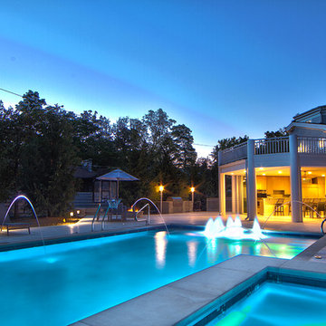 Fontana, WI Swimming Pool, Sunshelf, Raised Hot Tub