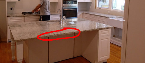 Help Granite Countertop Installed Wrong, How Thick Should Plywood Be Under Granite Countertop
