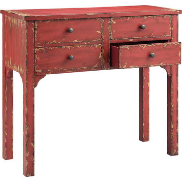 Elk Home 13370 Wilber 4-Drawer Console - Brick Red