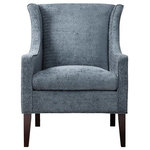 GwG Outlet - Madison Park Addy Hardwood Chair In Blue Finish FPF18-0472 - Improve the look of your living room with this classic wing chair. It has a traditional style that adds a touch of elegance to the home decor. Leg assembly required.Features