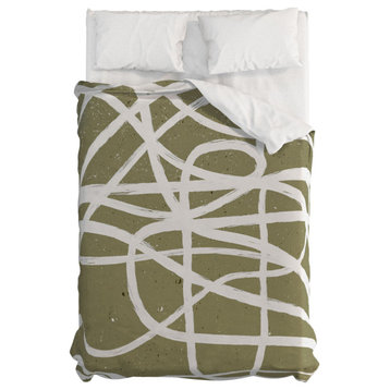 Deny Designs Ninola Design Japandi Minimal Marker Beige Bed in a Bag, Full