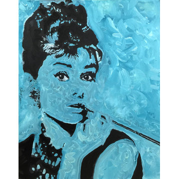 Audrey Hepburn Breakfast at Tiffany's Holly Golightly Tiffany Blue Art Painting
