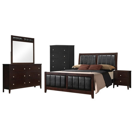 Coaster Carlton 5-piece Full Wood Bedroom Set Cappuccino and Black