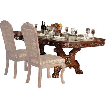 Acme Dresden Pedestal Dining Table, Brown Cherry Oak 12150