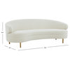 Safavieh Couture Primrose Curved Sofa, Ivory/Gold
