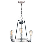 Maxim Lighting - Haven 3-Light Chandelier - Arms that gracefully descend from a collector cradle a round metal band that can be removed for a minimalistic look. Available in two finish combinations: Black with Satin Nickel Accents and Oil Rubbed Bronze with Antique Brass accents.