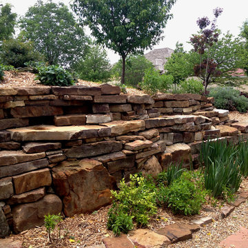 Natural stone retaining walls