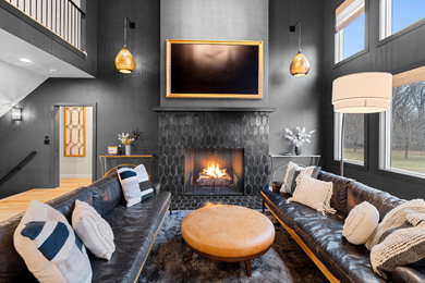 Transitional living room photo in Other