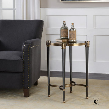The Accent and End Tables Thora Brushed Black Accent Table