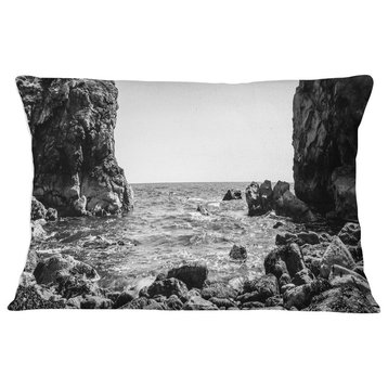 Bottom Cliffs in Dorset England Seascape Throw Pillow, 12"x20"