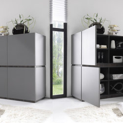 LC Mobili Rex Modern Italian Highboard with 4 Doors - $1,185.00 - Buffets And Sideboards