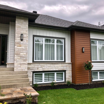 TruCedar Steel Siding: White Solid, Cider Mill Woodgrain