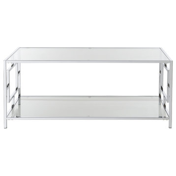 Town Square Chrome Coffee Table With Shelf