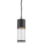 Z-Lite - Z-Lite 553CHB-BK-LED Luminata Outdoor LED Chain Hung Light in Black - Clean contemporary styling with a traditional look make these fixtures well suited for any home. Today's contemporary homes, as well as homes of the crafstmen style, are particularily well suited. These aluminum fixtures are available in black, oil rubbed bronze and brushed nickel aluminum with clear glass. Please note: LED lights are not dimmable.