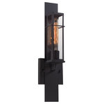 Eurofase - Eurofase 28053-019 Muller - One Light Outdoor Wall Sconce - The Muller wall sconce is a unique piece to add to your outdoors. This one-light wall sconce has a weathered bronze metal finish with extra metallic bars that gives it a rustic chic yet industrial look and the clear glass allows the filament bulb to be seen in all their glory.  Bulb Voltage: 120Muller One Light Outdoor Wall Sconce Bronze Clear Glass *UL Approved: YES *Energy Star Qualified: n/a  *ADA Certified: n/a  *Number of Lights: Lamp: 1-*Wattage:60w E26 bulb(s) *Bulb Included:Yes *Bulb Type:E26 *Finish Type:Bronze