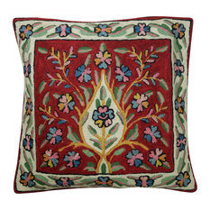 Indian Cushion Covers Handmade Colorful Woolen Suzani Embroidered Pillow Covers