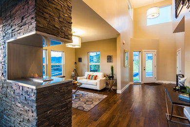 Minimalist family room photo in Salt Lake City