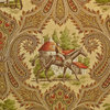 Horse fabric jockey brown paisley toile, Standard Cut