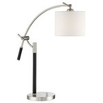 Lite Source - Lite Source LS-23286 Florencia - One Light Table Lamp - Table Lamp, Bn/Black/White Fabric Shade, E27 Type A 60W.  Shade Included: YesFlorencia One Light Table Lamp Brushed Nickel White Fabric Shade *UL Approved: YES *Energy Star Qualified: n/a  *ADA Certified: n/a  *Number of Lights: Lamp: 1-*Wattage:60w E27 A bulb(s) *Bulb Included:No *Bulb Type:E27 A *Finish Type:Brushed Nickel