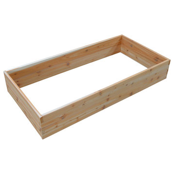 Cedar Double Layer Raised Garden Bed, Natural Stain