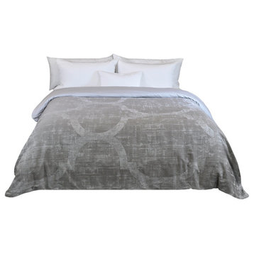 Yue Home Textile Yarn-Dyed 100% Cotton Duvet Cover, Taupe, King