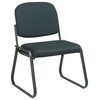Deluxe Sled Base Armless Chair with Designer Black Plastic Shell