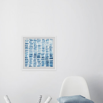"Indigo Bleed I" Framed Painting Print