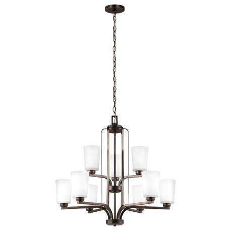 Generation Lighting 3128909 Franport 9 Light 30"W Chandelier - Bronze