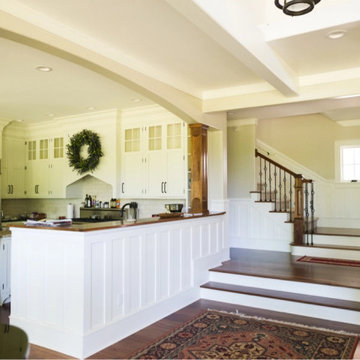 Select Walnut Plank Flooring, Open Kitchen & Living Area