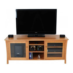 Andrews Natural Cherry Media Console 61" - Entertainment Centers And Tv Stands