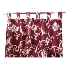 Mogul Interior - Sari Curtains Designer Printed Tab Top Saree Drapes Window Panels- Pair, 48"x108 - Curtains