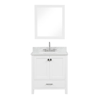 Freestanding Bathroom Vanity With Marble Countertop and Undermount Sink ...