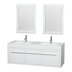 Wyndham Collection Axa 60" Vanity, Acrylic Resin Top, Integrated Sinks - Bathroom Vanities And Sink Consoles