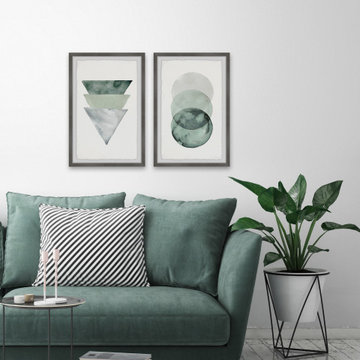 Midnight Forest Shapes Diptych