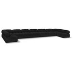 Meridian Furniture - Ames Boucle Fabric U-Shaped Modular Sectional, Black, 9-Piece: 7 Armless Chair, 2 Corner Chair - Introduce a touch of modern sophistication to your living area with the exquisite Ames Boucle Fabric Sectional. With plush black boucle fabric and unique design, it will elevate the visual appeal of your living space. This elegant and captivating sectional can be mixed and matched with other pieces from the collection to create an endless array of stunning looks. So, get ready to transform your living area into an inviting and stylish haven with the Ames Boucle Fabric Sectional.