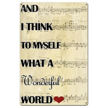 What A Wonderful world Metal Sign
